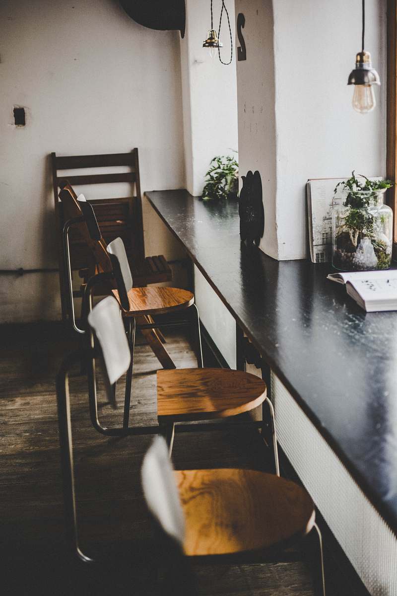 furniture brown wooden stools table