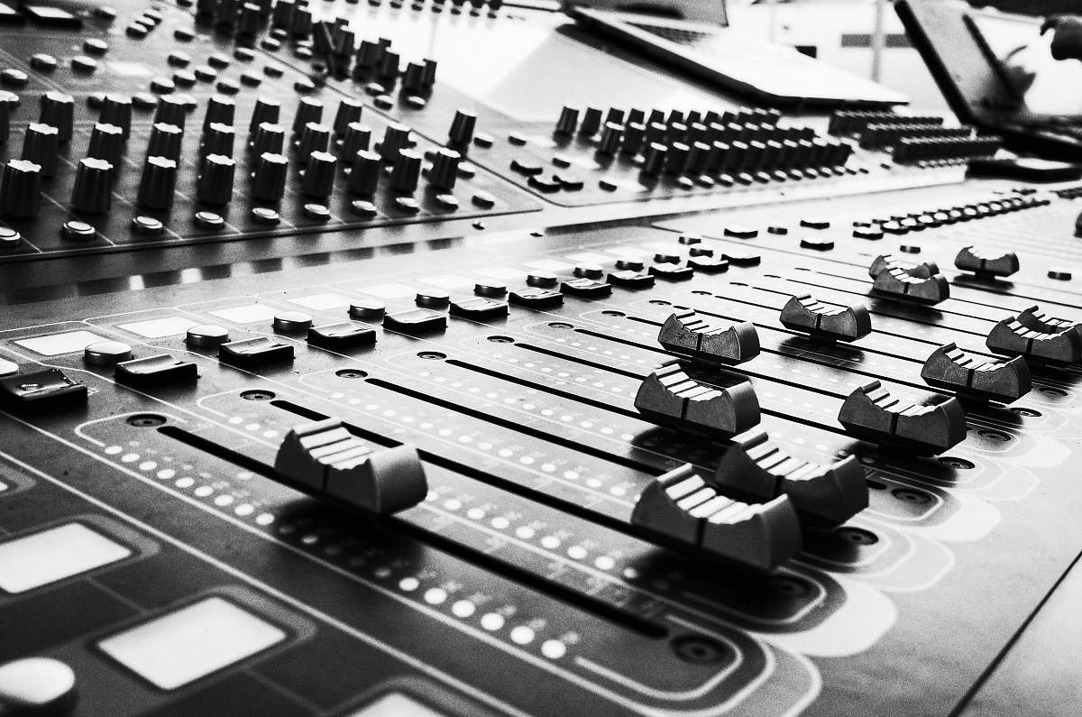 Black-and-white Close Up Photo Of Audio Mixer Console Image Free Photo