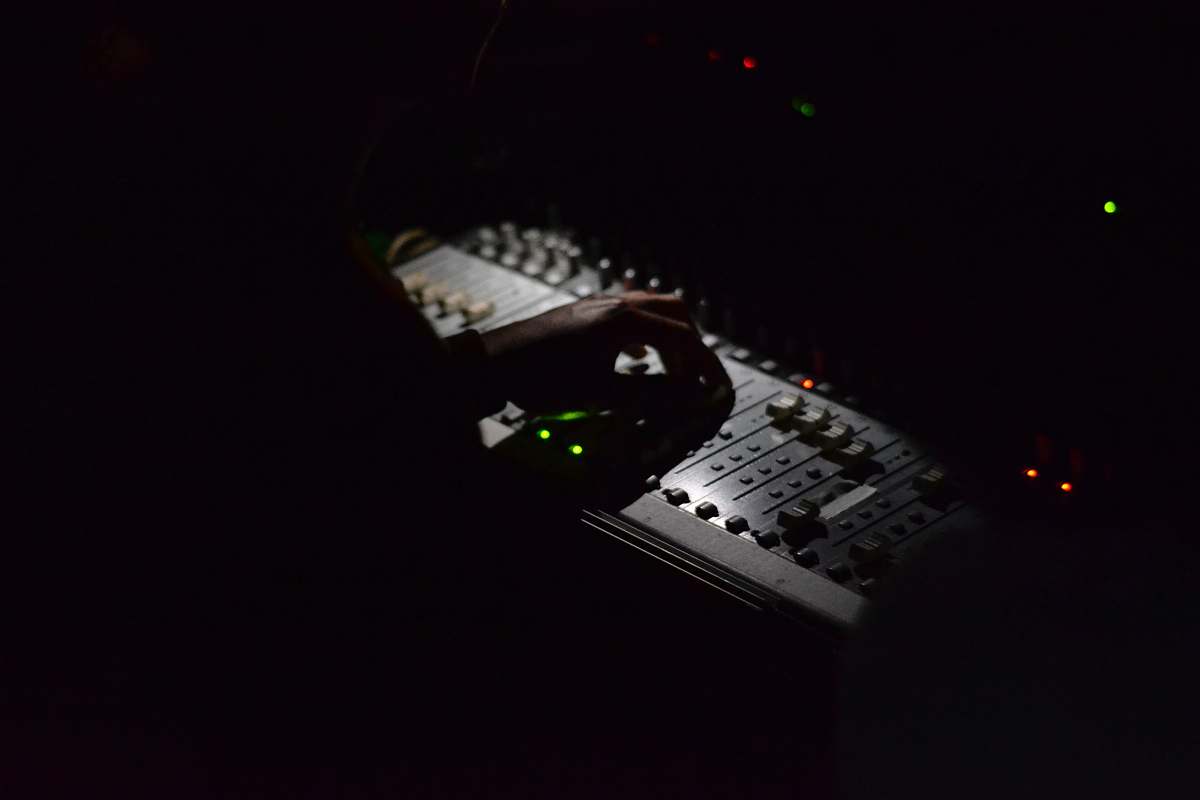keyboard gray audio mixer computer