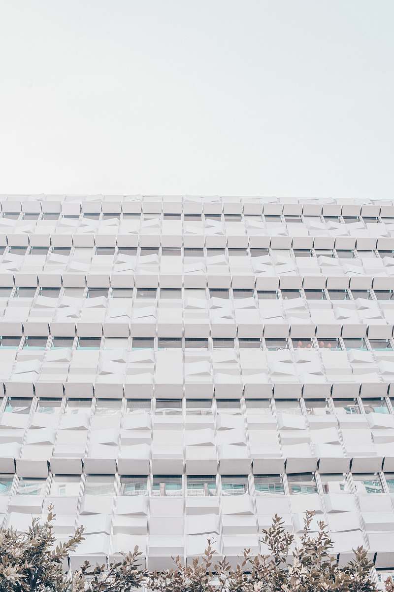 building worm's eye view of building lisbon