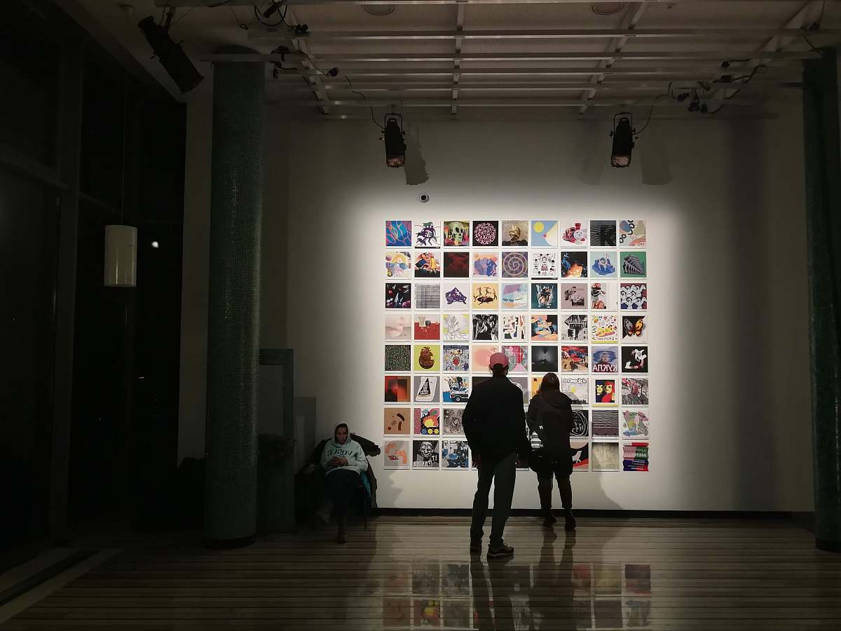 person man and woman facing on paintings art