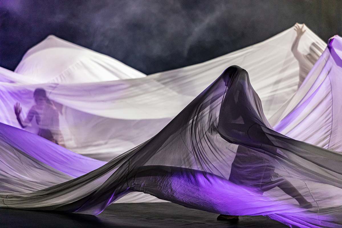 person women under white sheer textile apparel