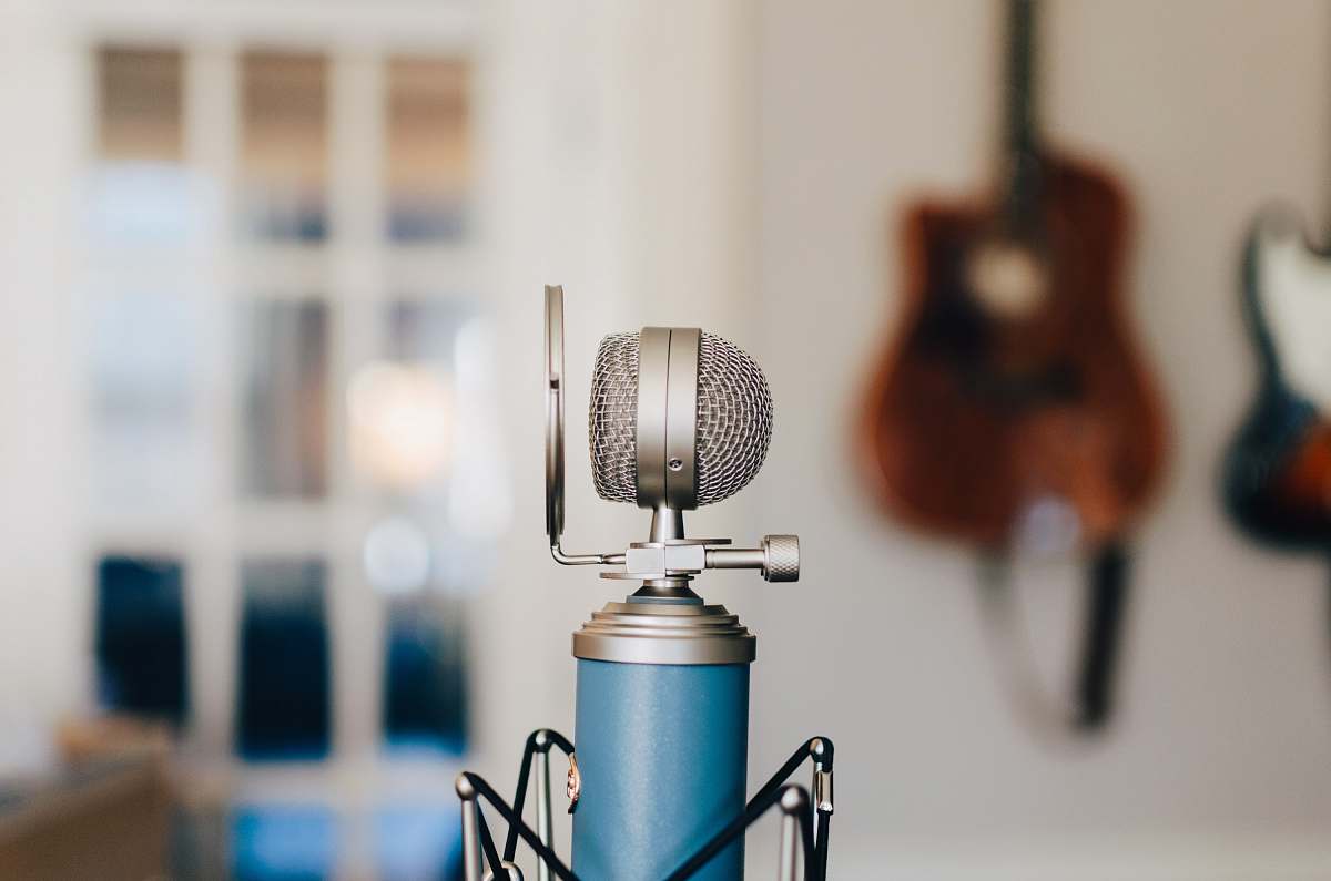 microphone black and gray condenser microphone recording