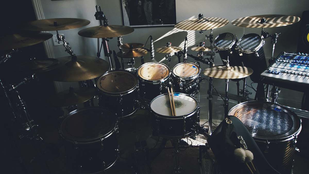 drum black and white drum set leisure activities