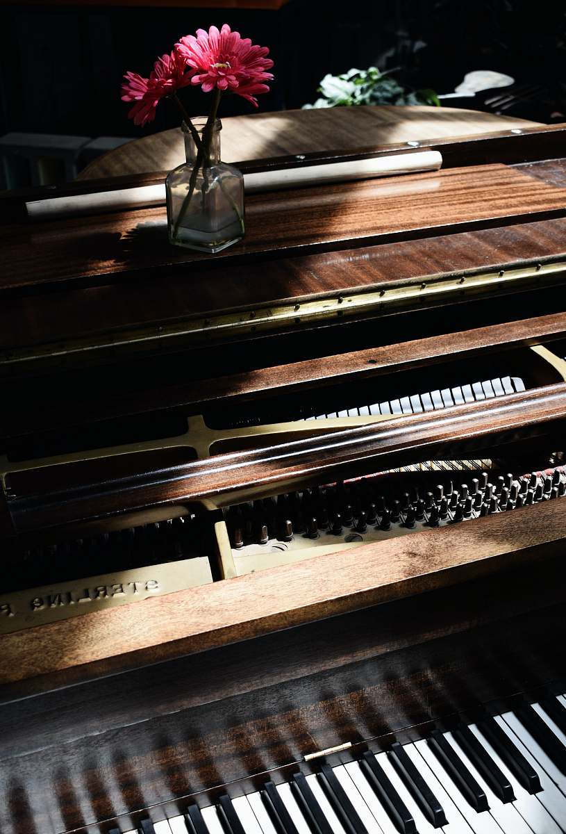 brooklyn shallow focus of upright piano piano