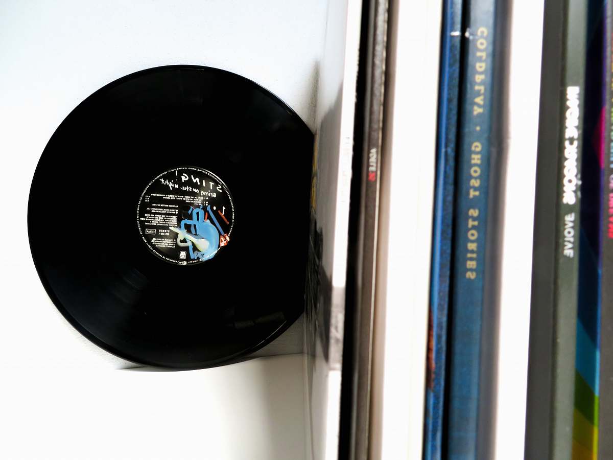 vinyl vinyl record on white desk lp