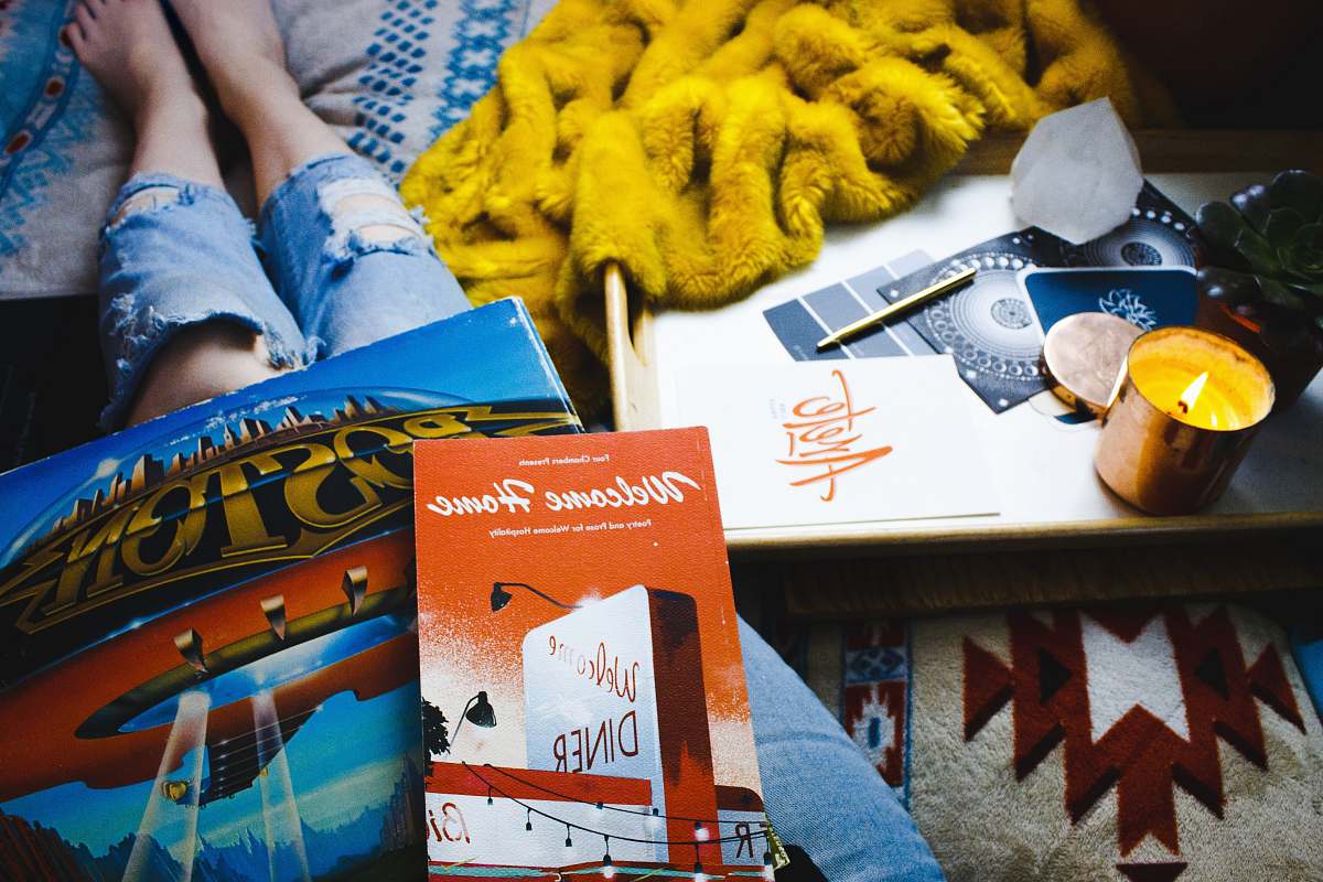 human photo of Boston book on person lap people