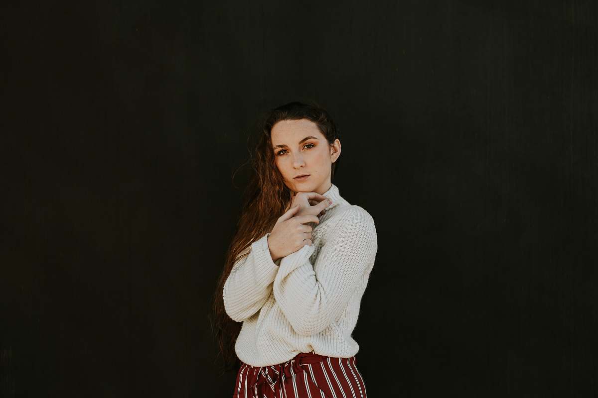 human woman in white sweater people