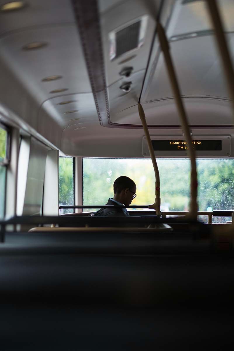 human boy inside the bus london