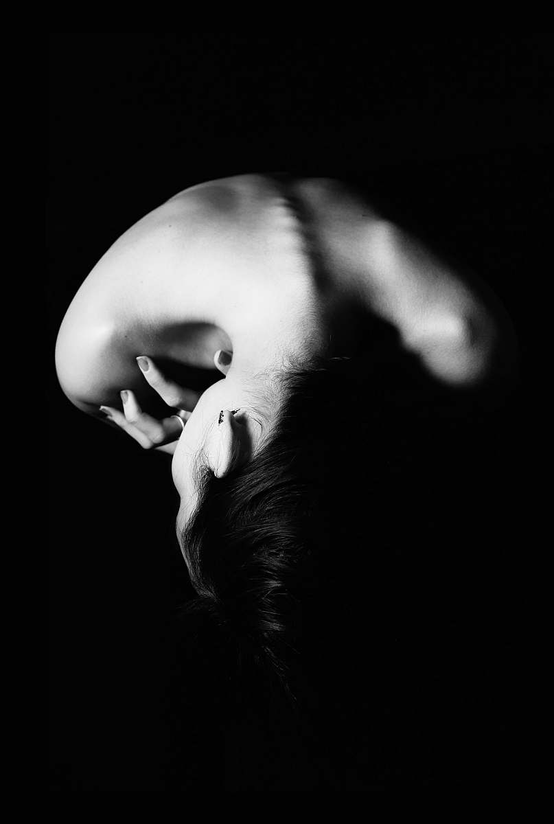 human greyscale photography of naked woman black-and-white