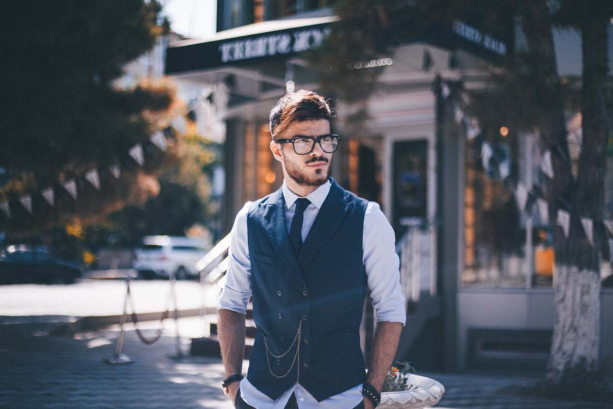 human man looking sideways person