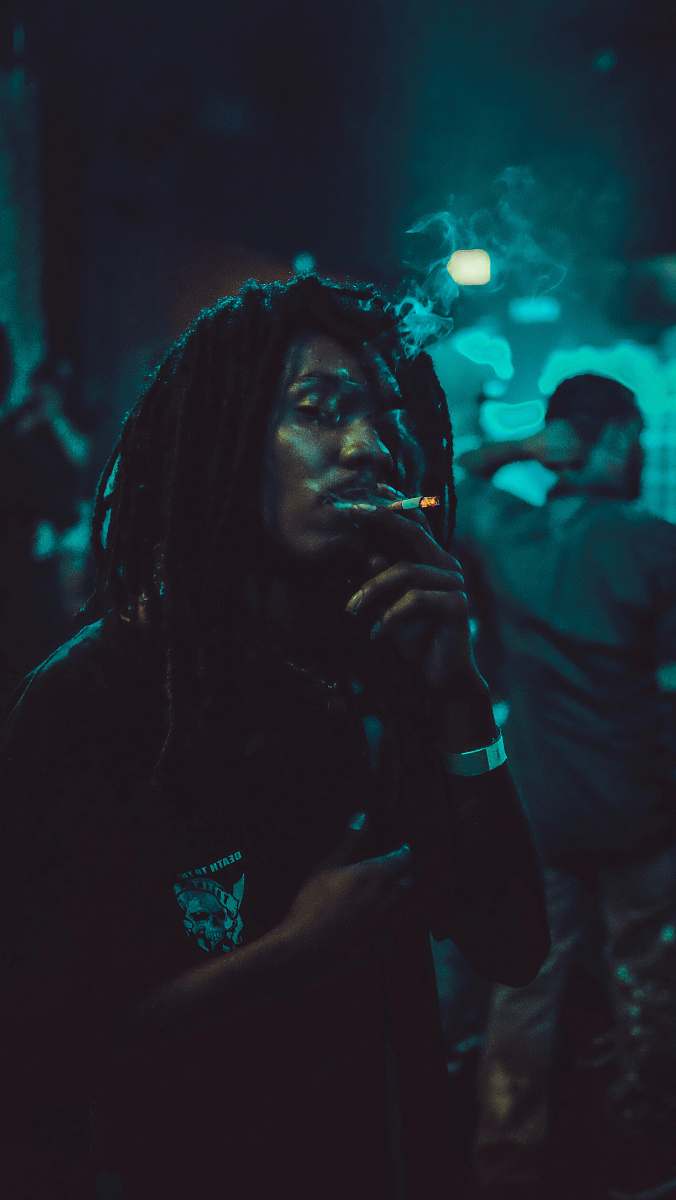 person man using cigarette human