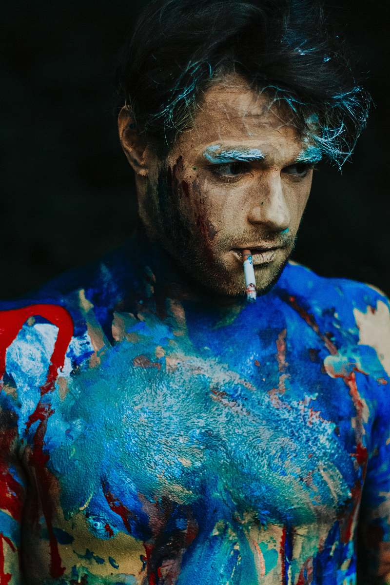 person man with cigarette stick human