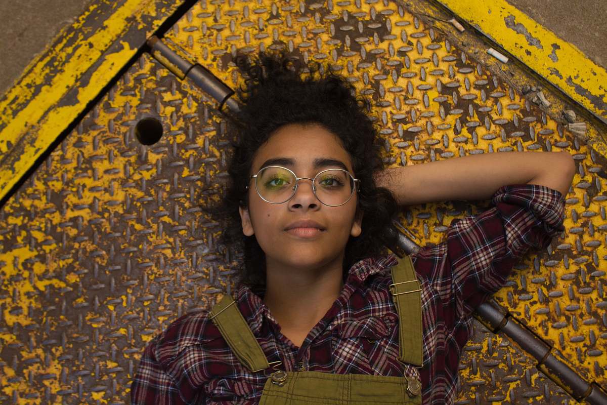 person person wearing gray framed eyeglasses human