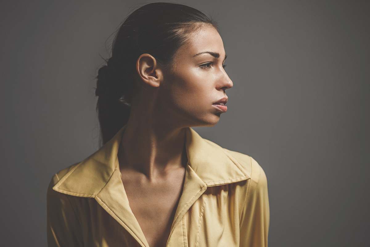 person photo of woman looking right clothing