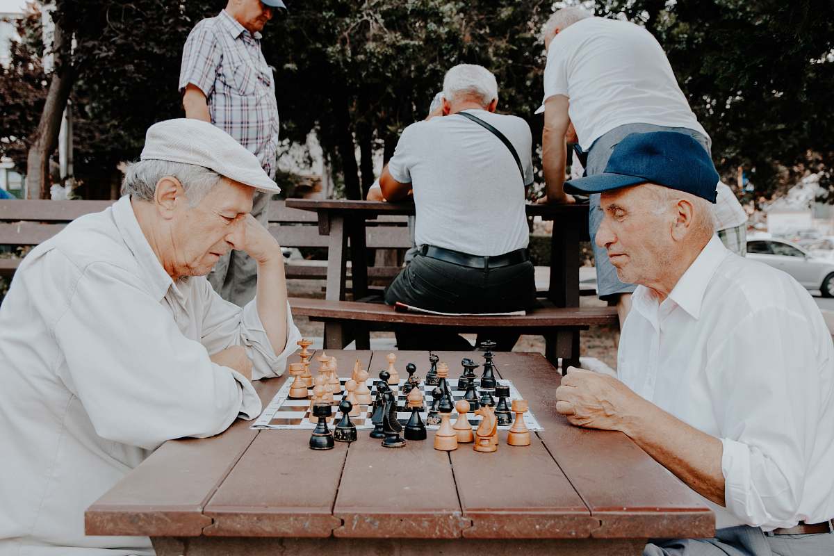 Game Two Men Playing Chess Chess Image Free Photo