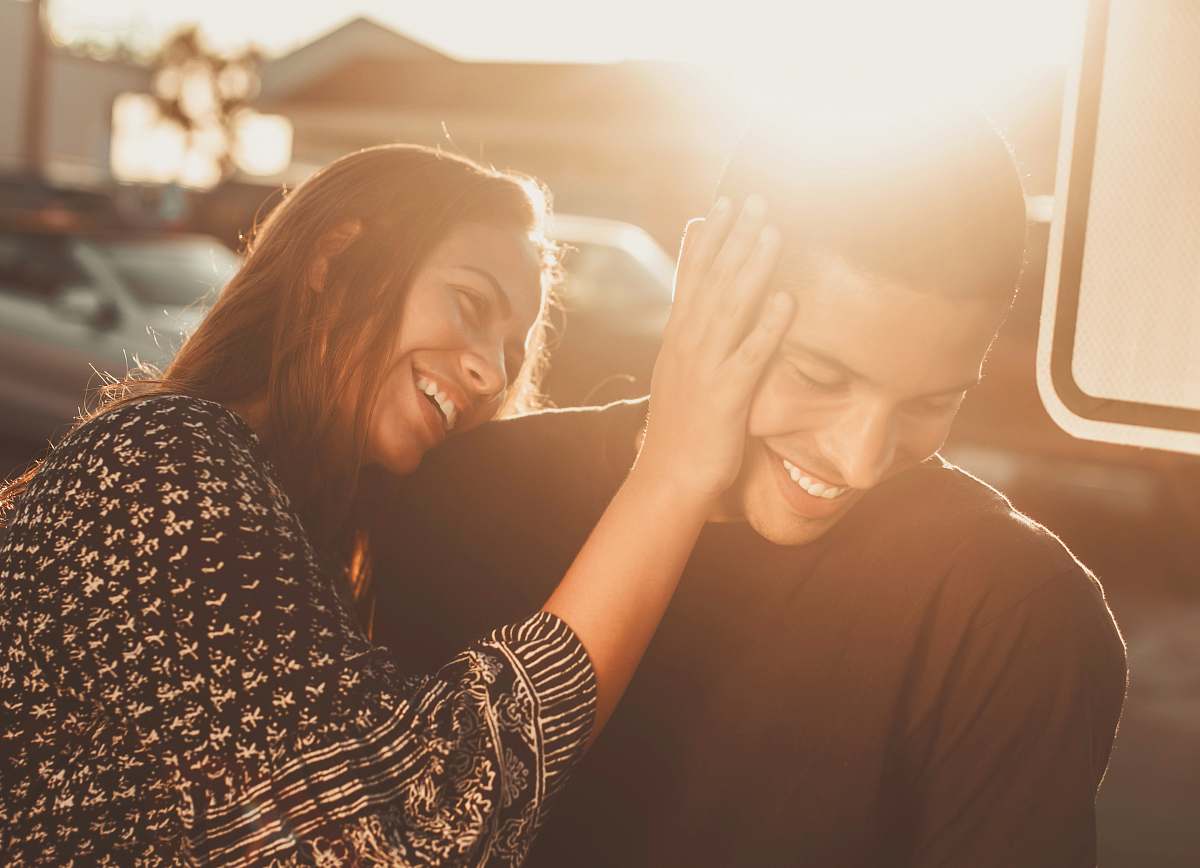 people smiling man and woman human