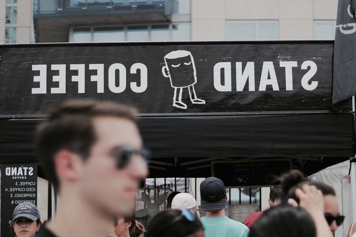 people Stand Coffee facade ahead human