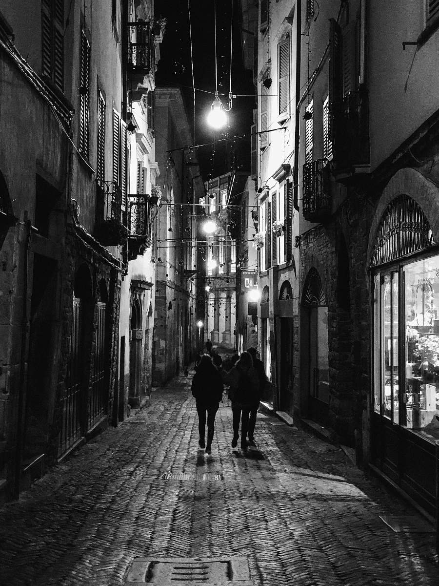 city grayscale photo of street road