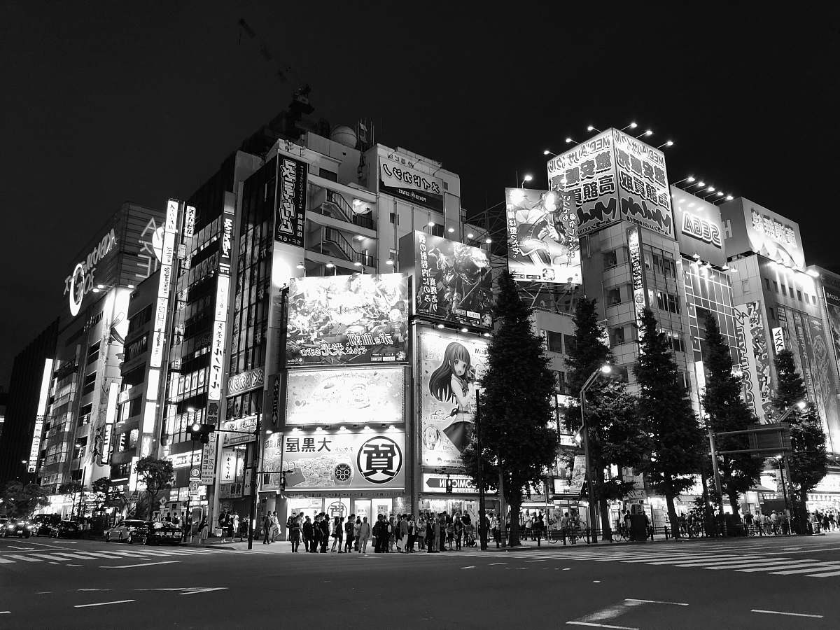 building grayscale photography of building city