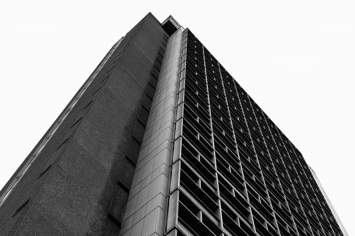 building high-rise building grayscale low-angle photography city