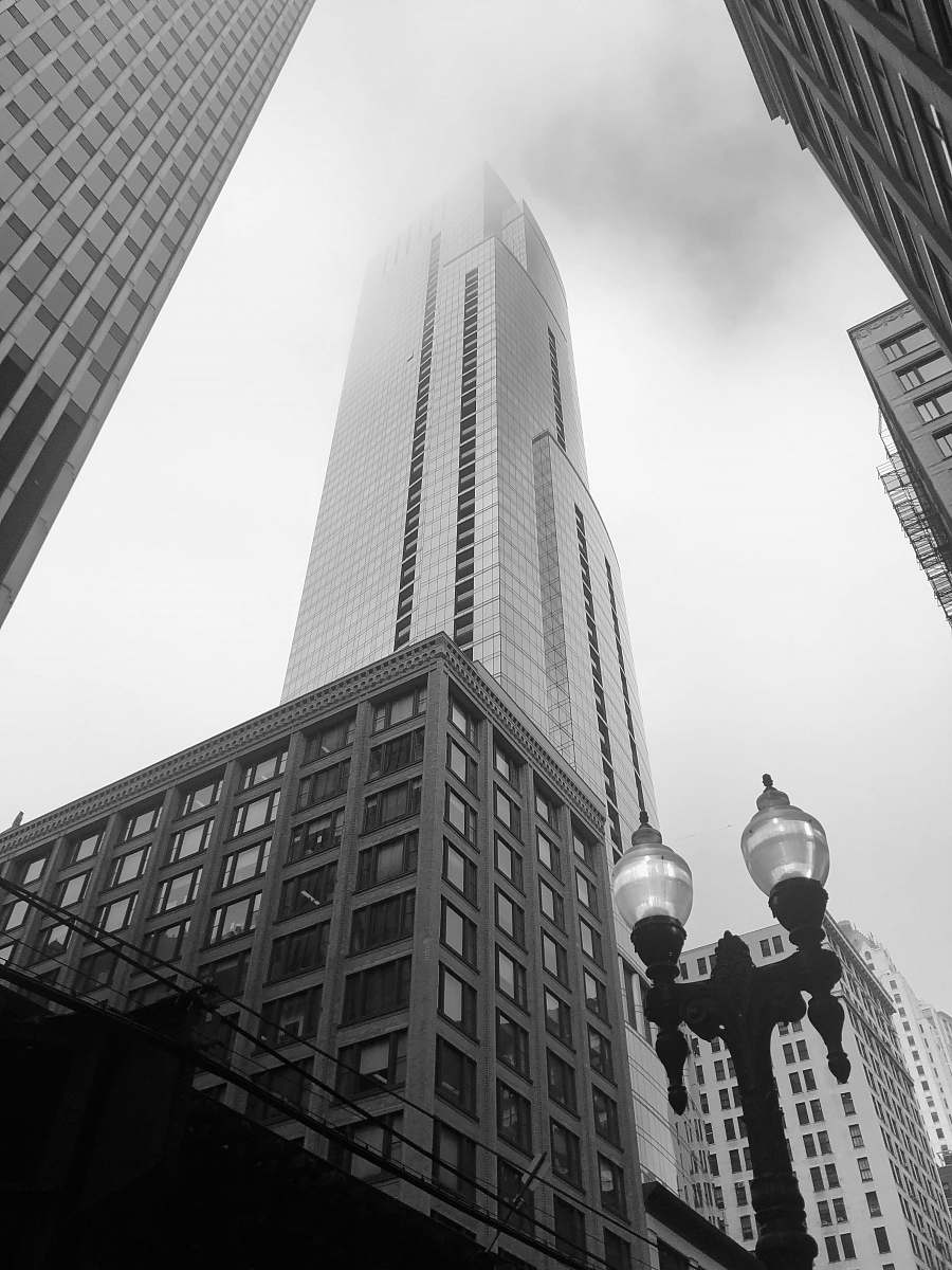 black-and-white  high rise