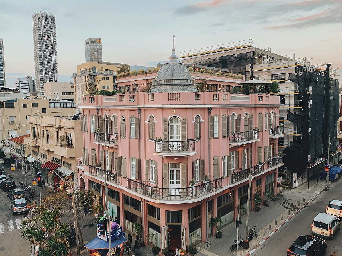 city aerial photo of brown building urban