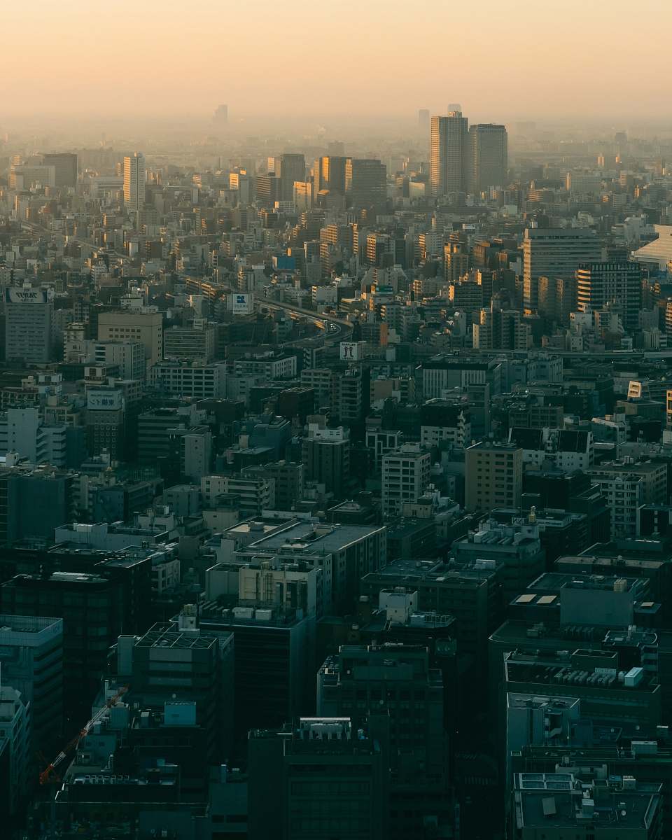 urban aerial photograph of city outdoors