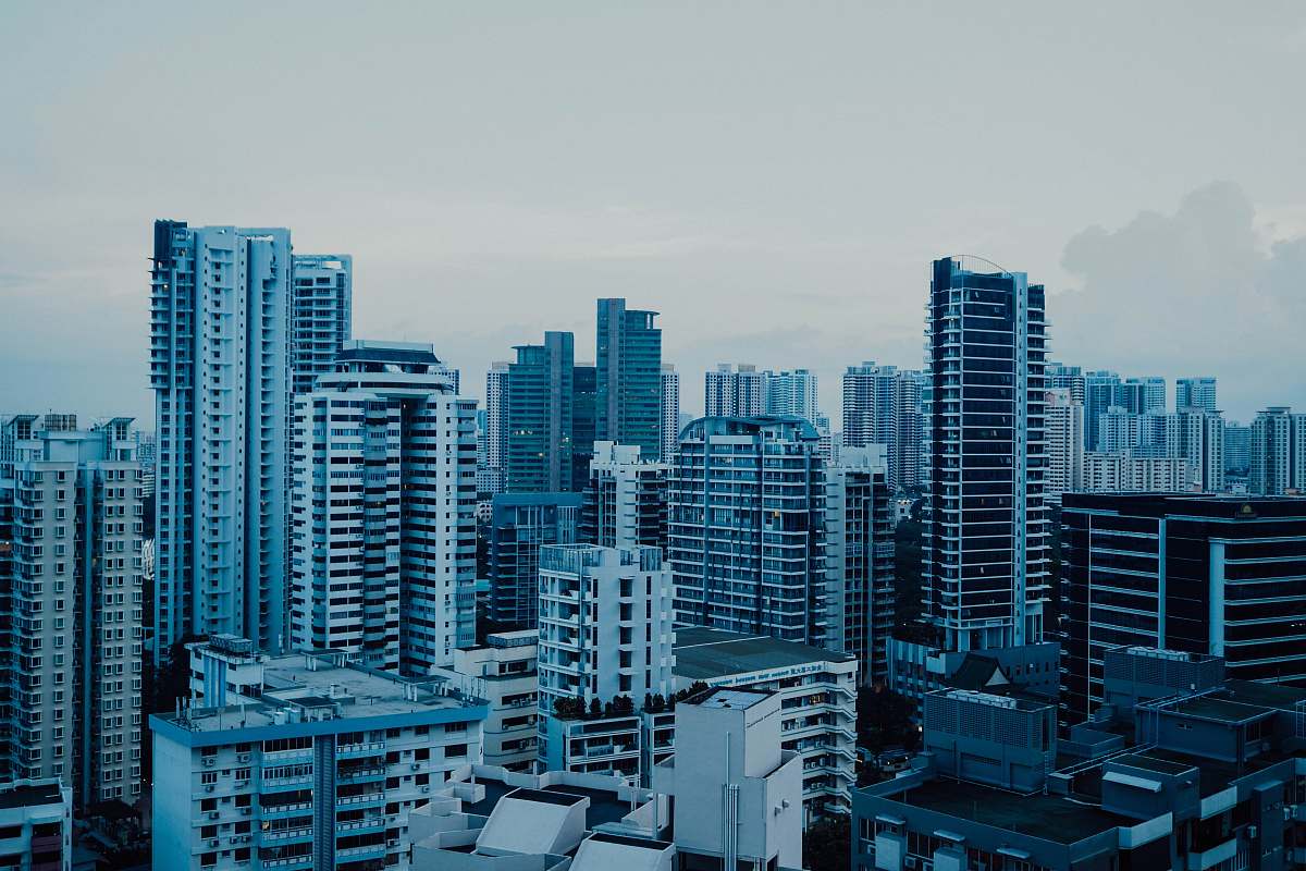 city aerial photography of an urban city high rise