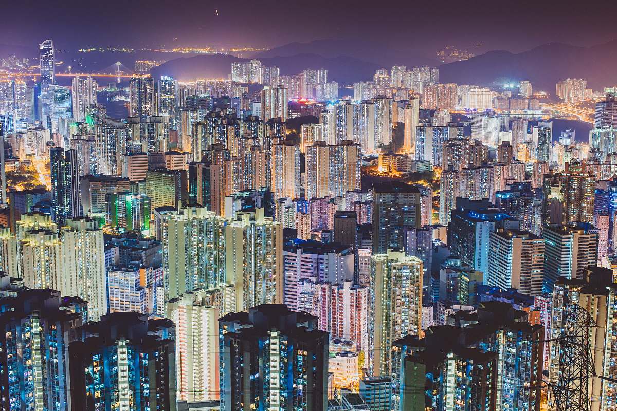 city aerial photography of cities scape during night urban