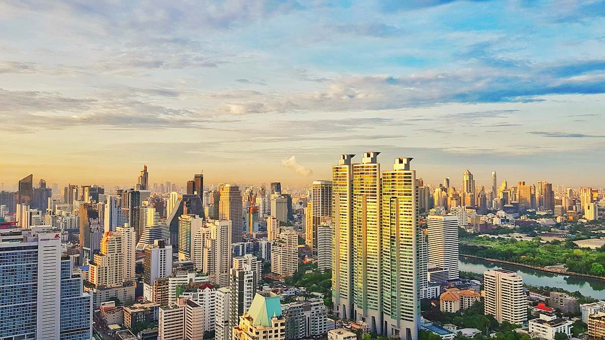 city aerial view of city building during daytime high rise