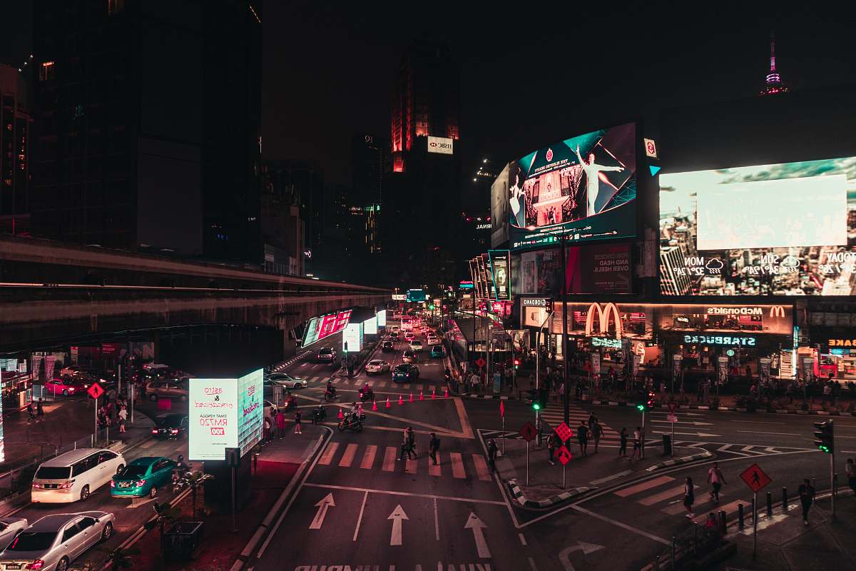 city aerial view of time square metropolis