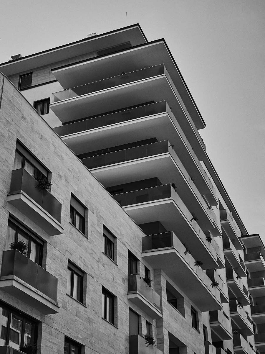 city Architectural black-and-white