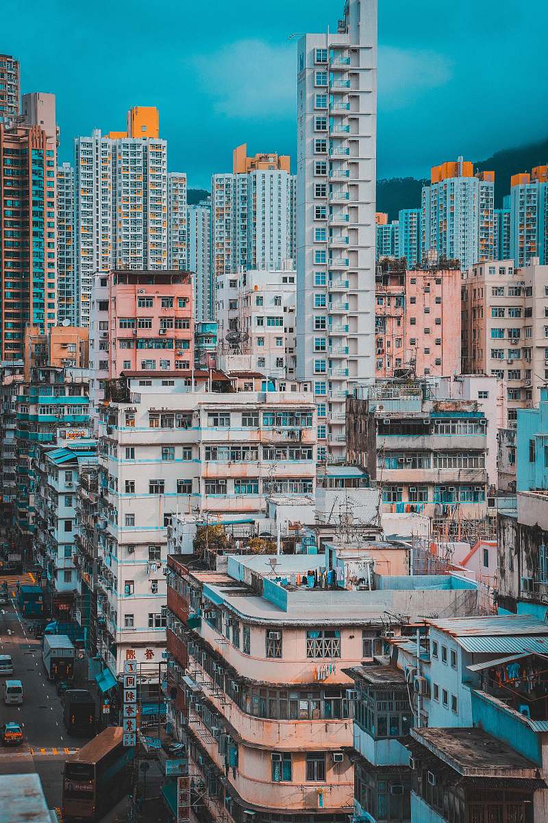city architectural photography of white and pink city buildings urban