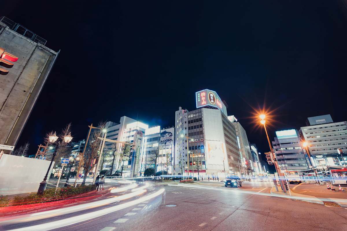 city asphalt street during day night road