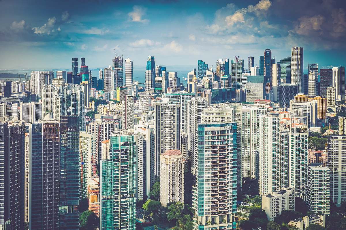 city bird eye view photography of high-rise buildings singapore