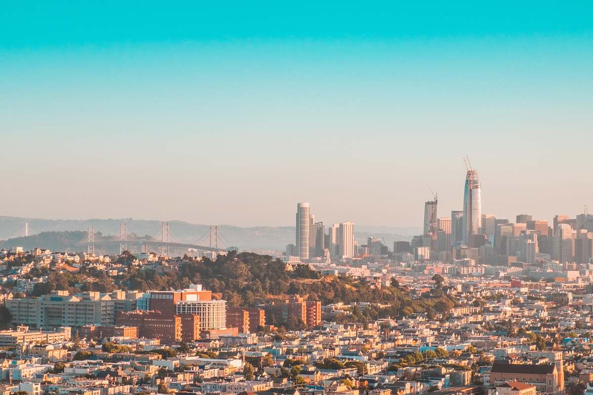 city bird's eye view photography of high-rise buildings urban