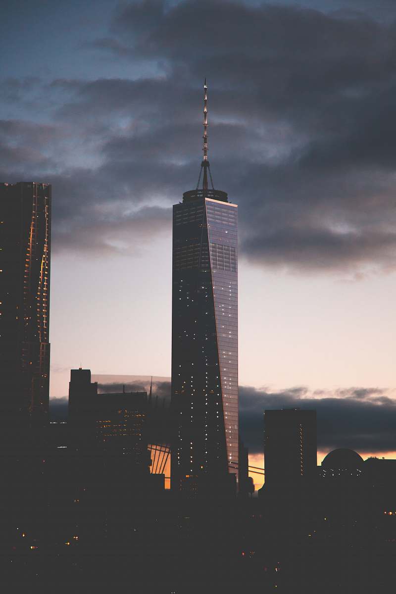 city black tower during night time architecture