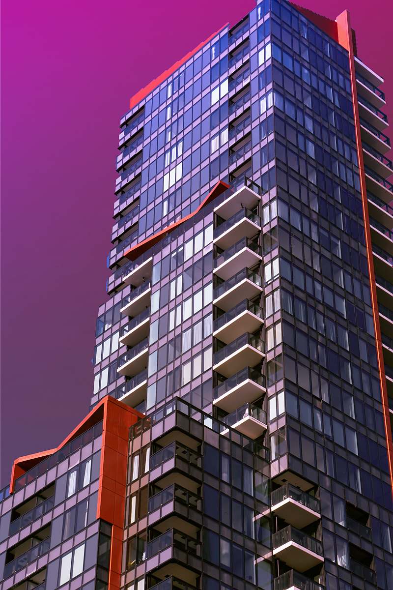 condo blue and white concrete buildings housing