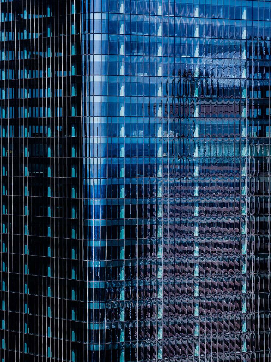 city blue building high rise