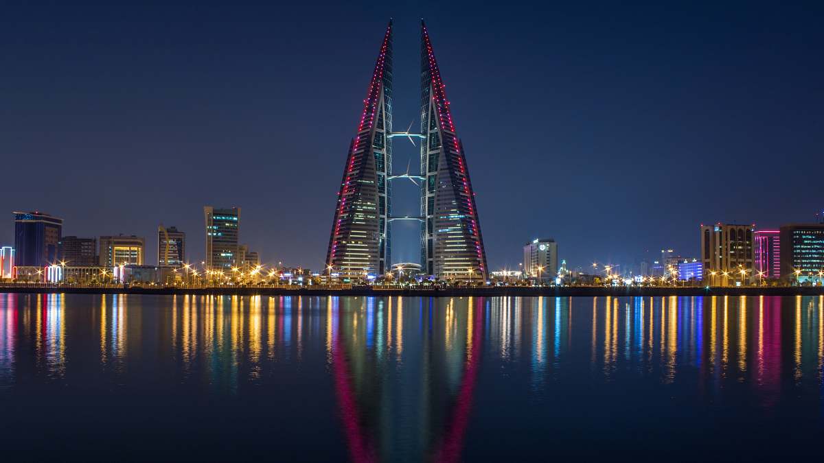 urban buildings at night town