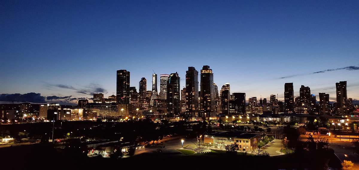 city city at night town