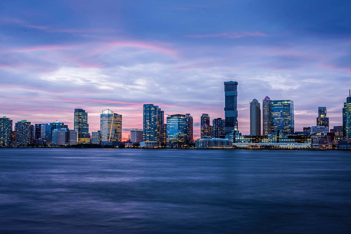 city city buildings during sunset downtown
