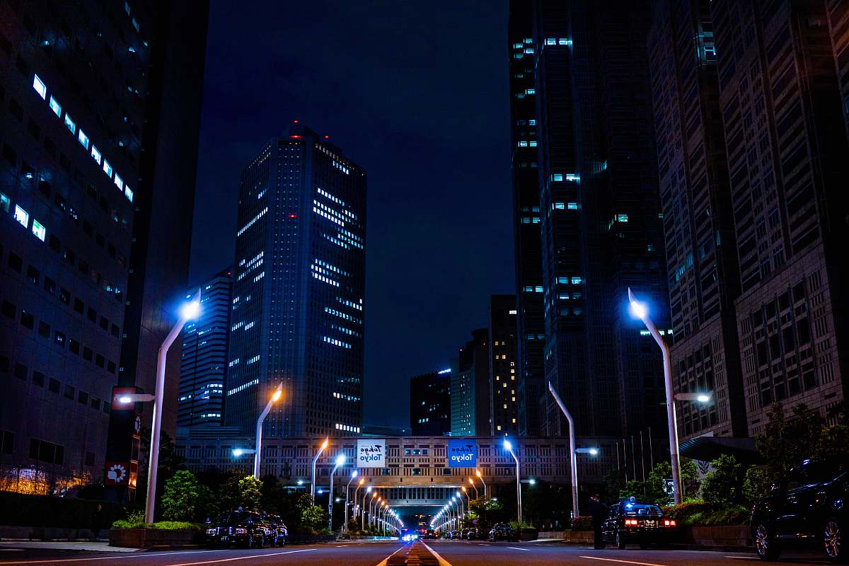 city cityscapes during nighttime night