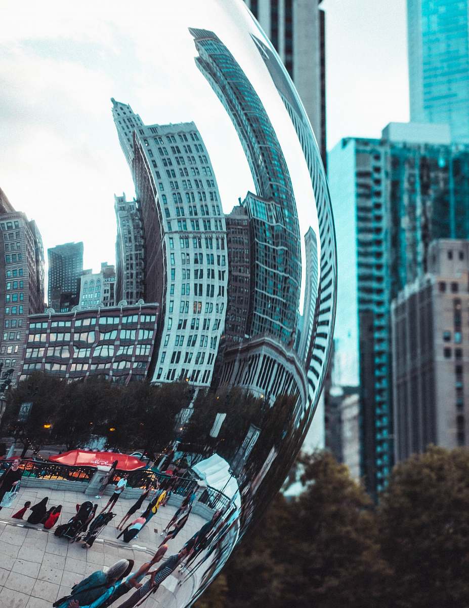 city close-up photography of buildings reflection metropolis