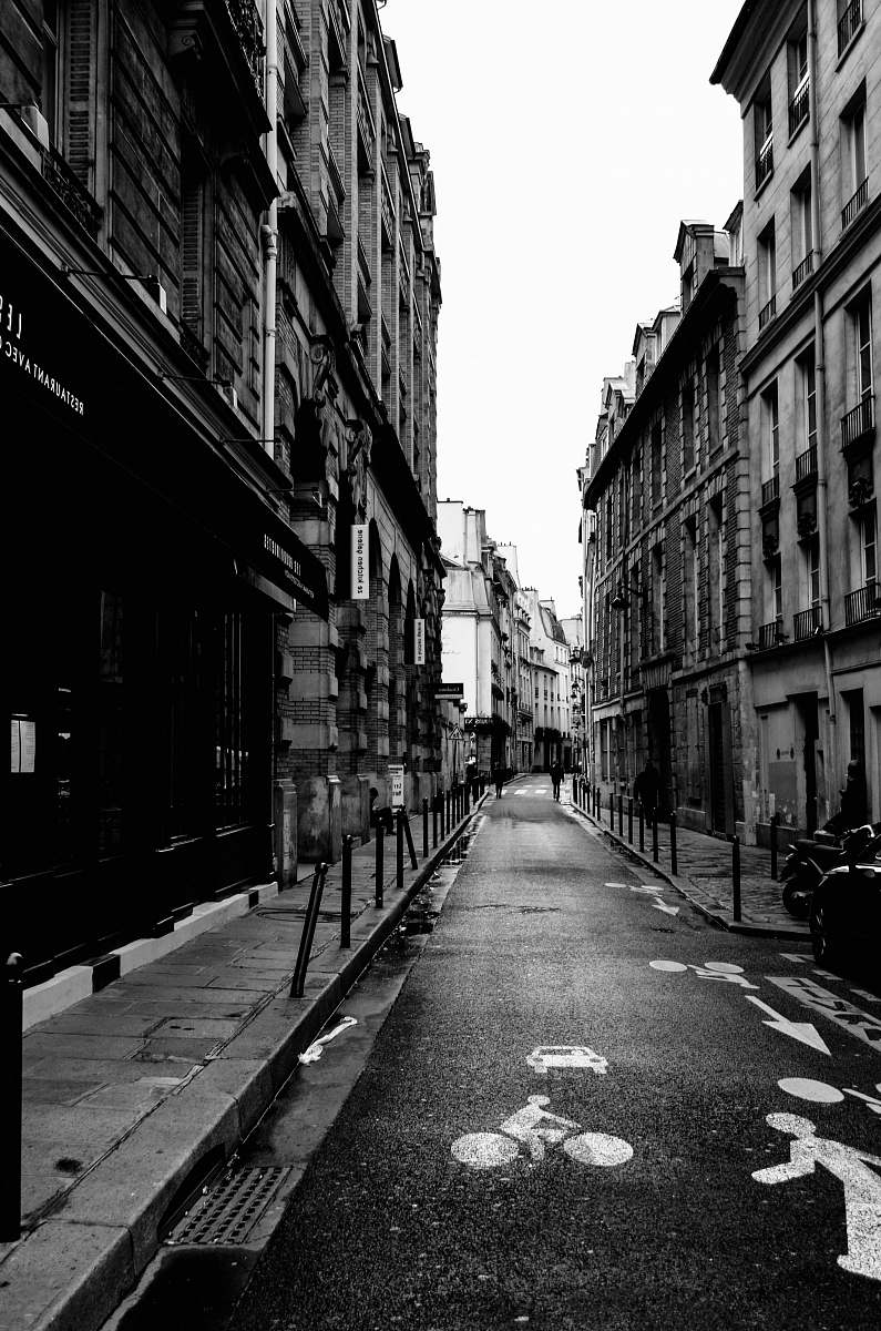 black-and-white empty street street