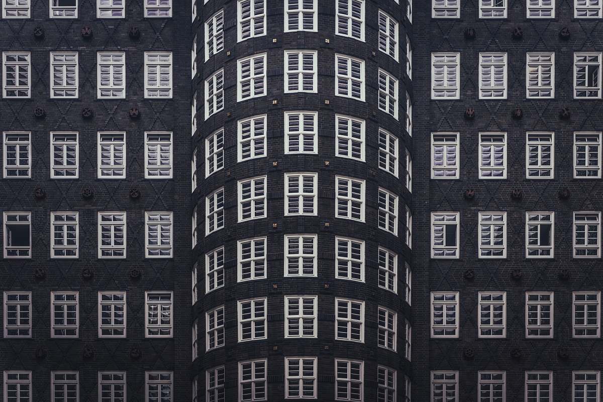 city gray building with windows urban