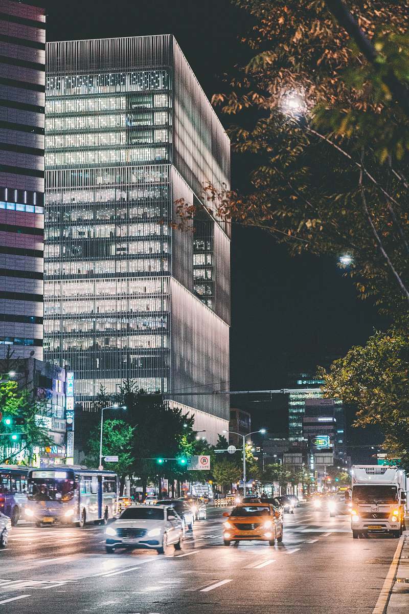 city gray glass building metropolis