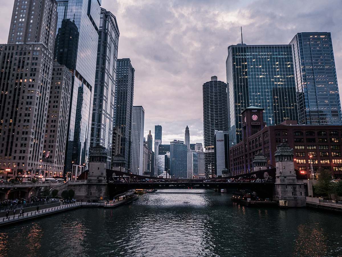 city high rise building under gray sky urban
