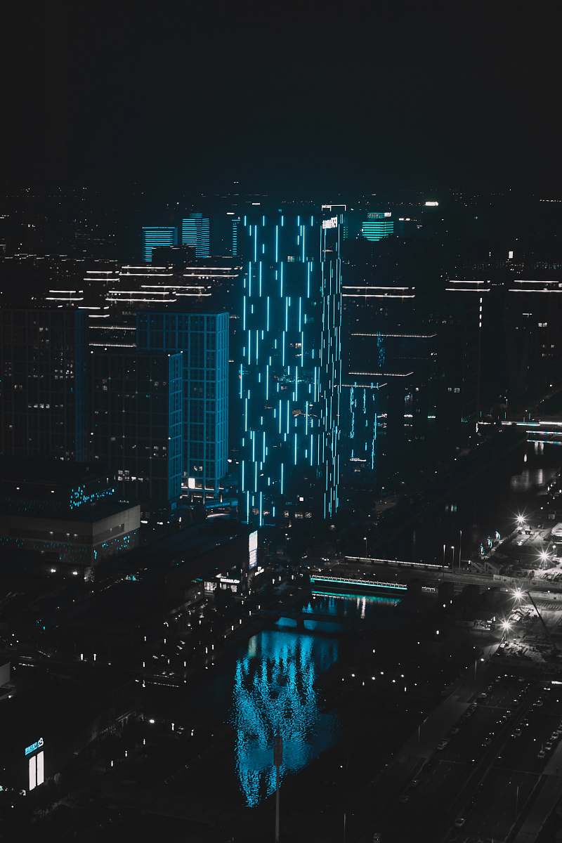 metropolis high rise buildings town